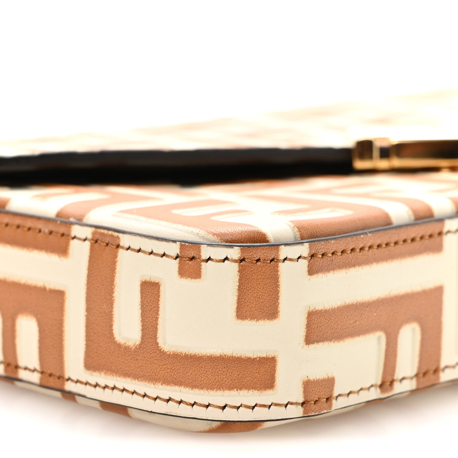 Calfskin FF Diamonds Wallet On Chain Camellia Caramel