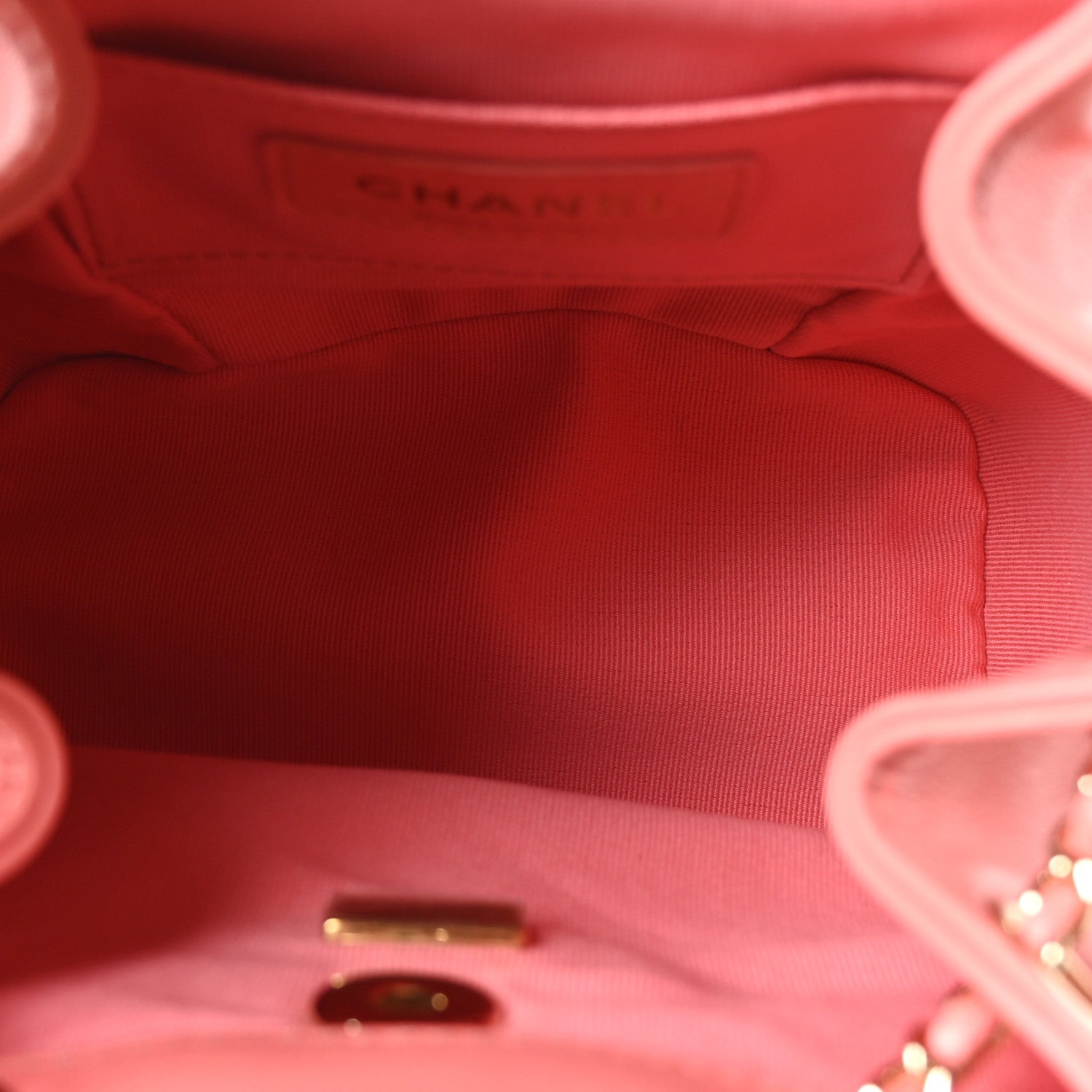 Lambskin Quilted Small Duma Drawstring Backpack Pink
