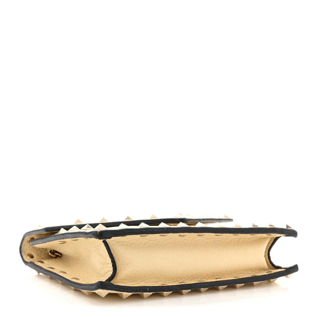 Vitello Rockstud Envelope Wallet on Chain Ivory