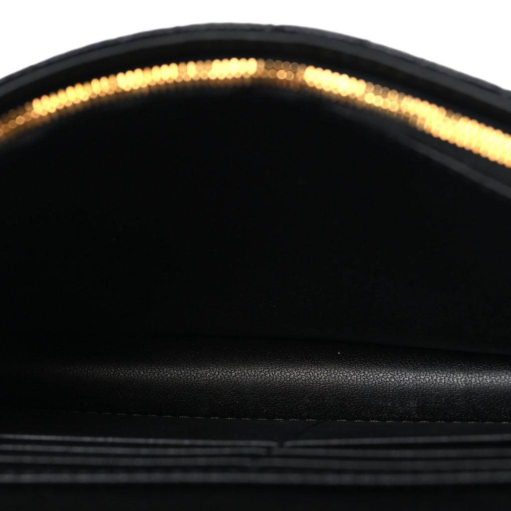 Supple Calfskin Cannage Caro Belt Pouch with Chain  Black