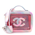 PVC Lambskin Filigree Small CC Filigree Vanity Case Pink Multicolor