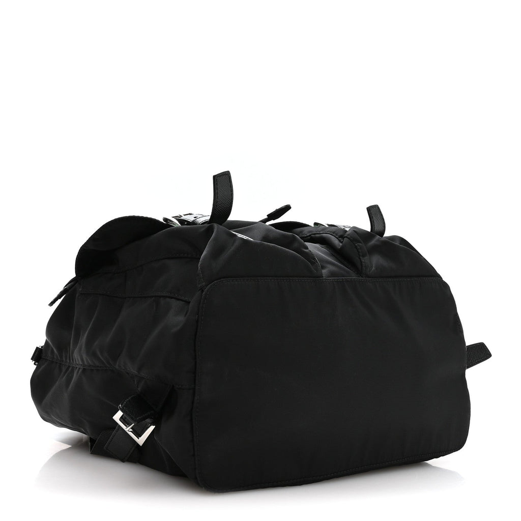 Re-Nylon Vela Saffiano Medium Backpack Black