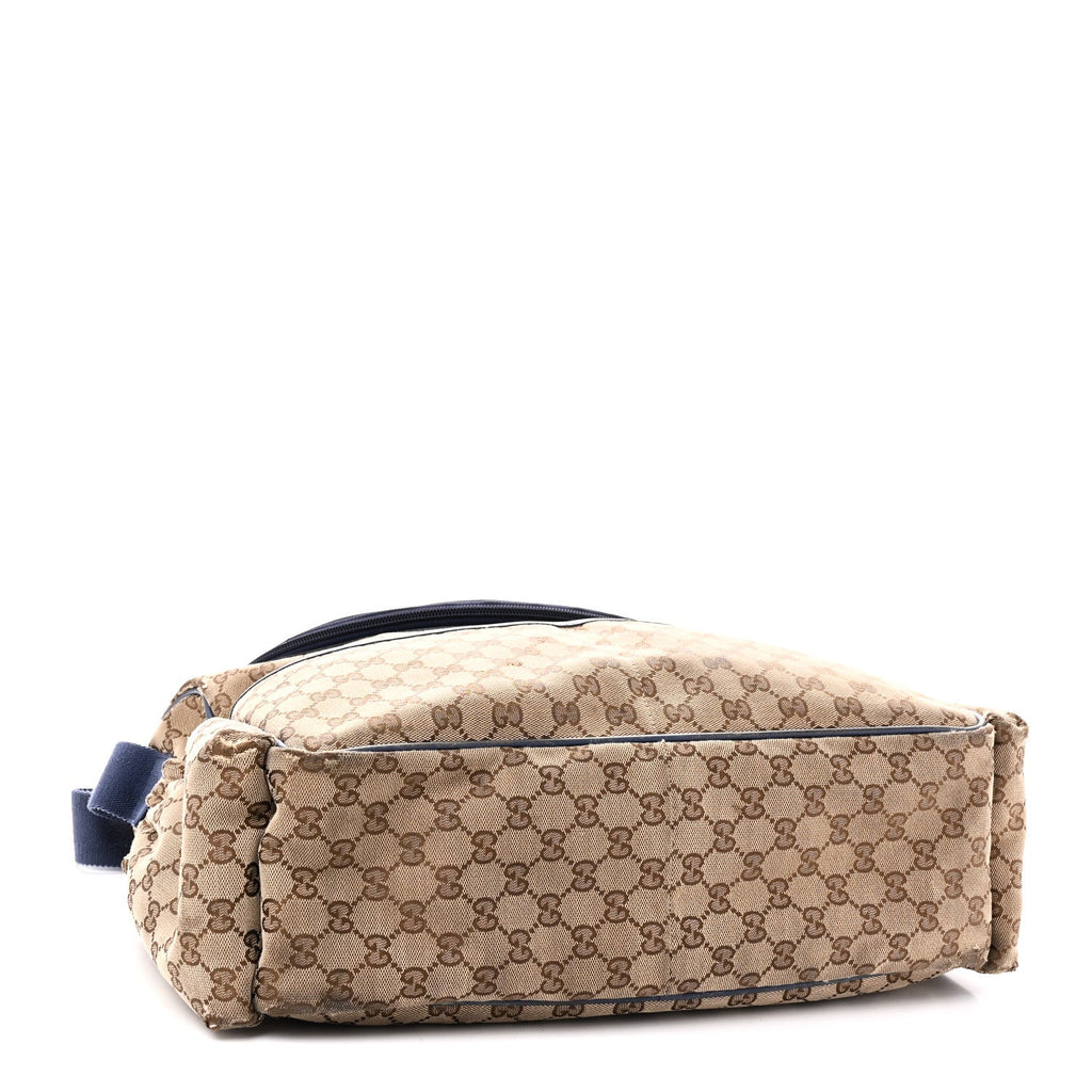 Monogram Natural Pigskin Large Diaper Bag Beige Ebony Cocoa Dark Chocolate