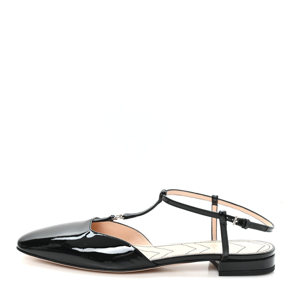 Vernice Crystal Double G Ballet Flat 40 Black