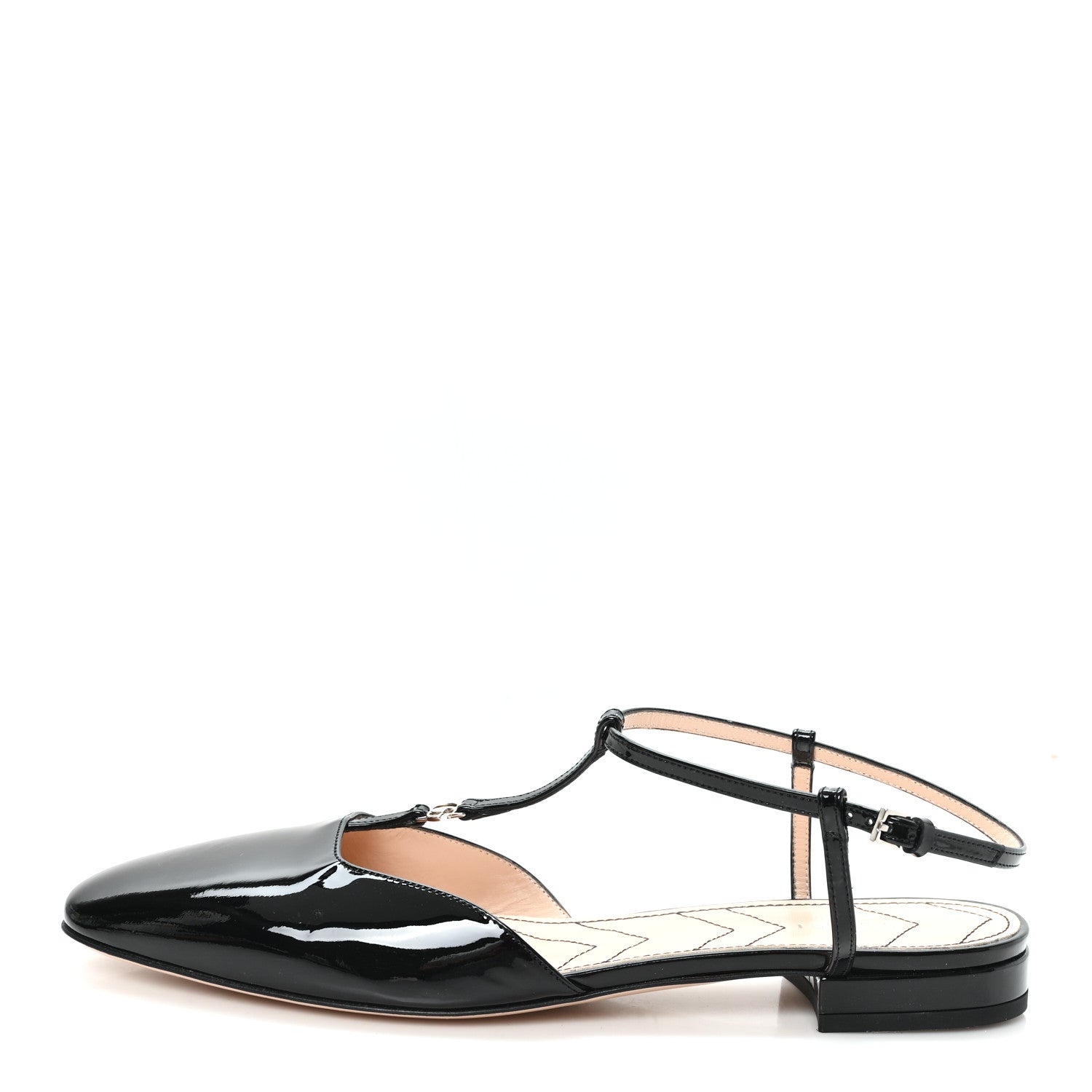 Vernice Crystal Double G Ballet Flat 40 Black
