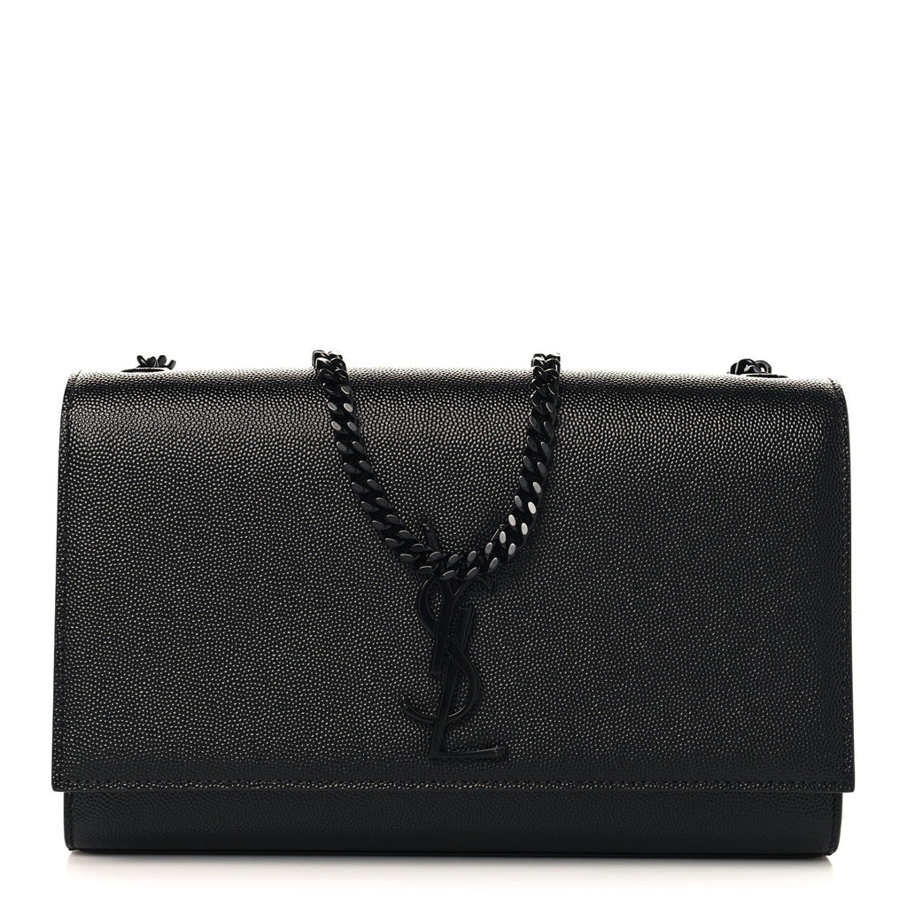 Grain De Poudre Medium Classic Monogram Monochrome Kate Satchel Black