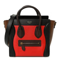 Smooth Calfskin Bullhide Nano Tri-Color Luggage Bright Red
