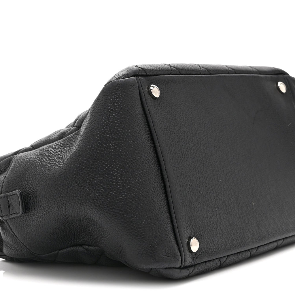 Caviar Quilted Petit Timeless Tote PTT Black