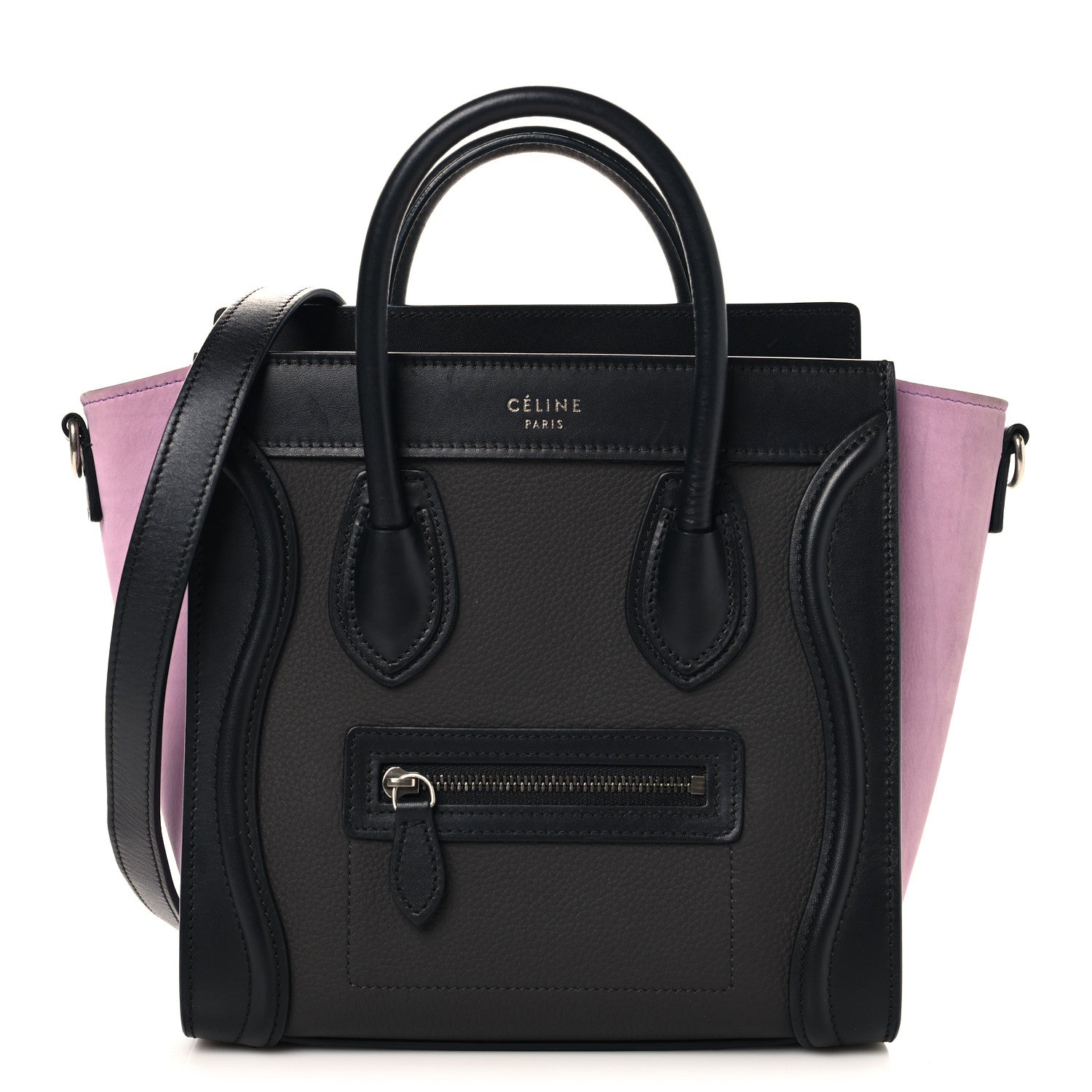 Baby Grained Calfskin Nubuck Tri-color Nano Luggage Anthracite