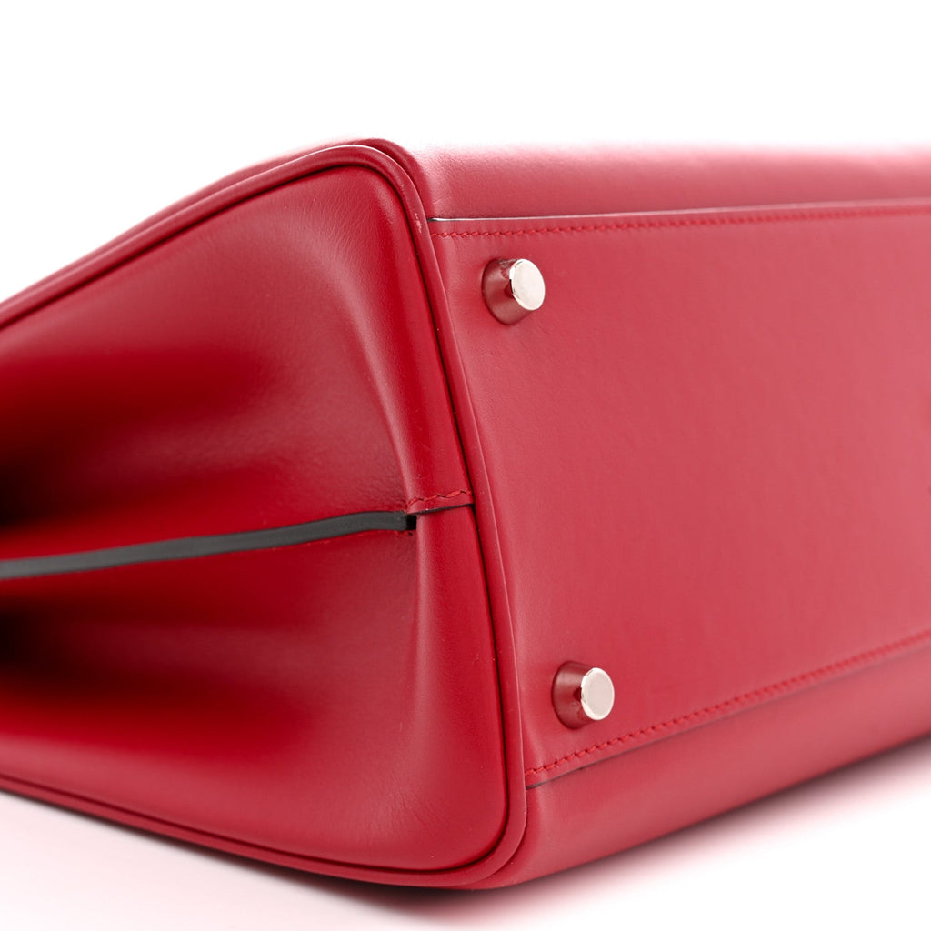 Shibuya Calfskin Medium Zumi Top Handle Bag Hibiscus Red