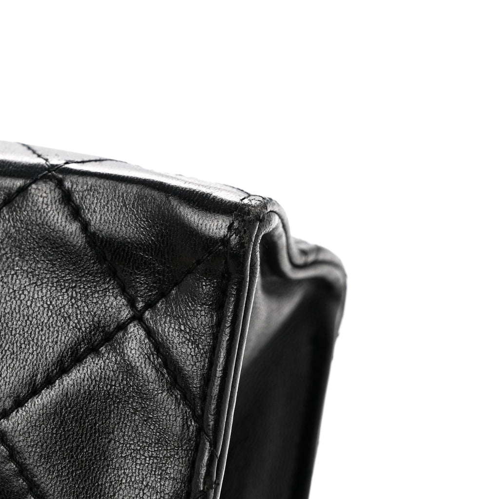 Lambskin Quilted Envelope Flap Black