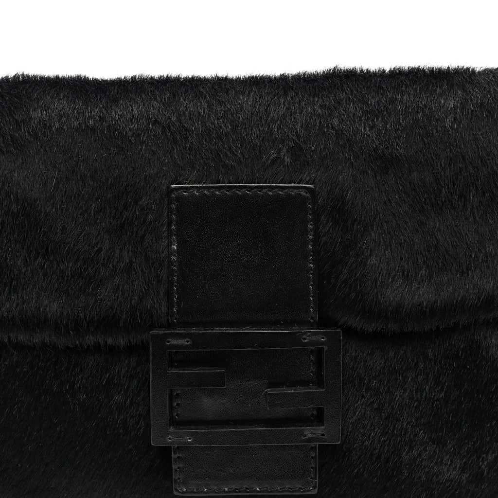 Calf Hair Baguette Black