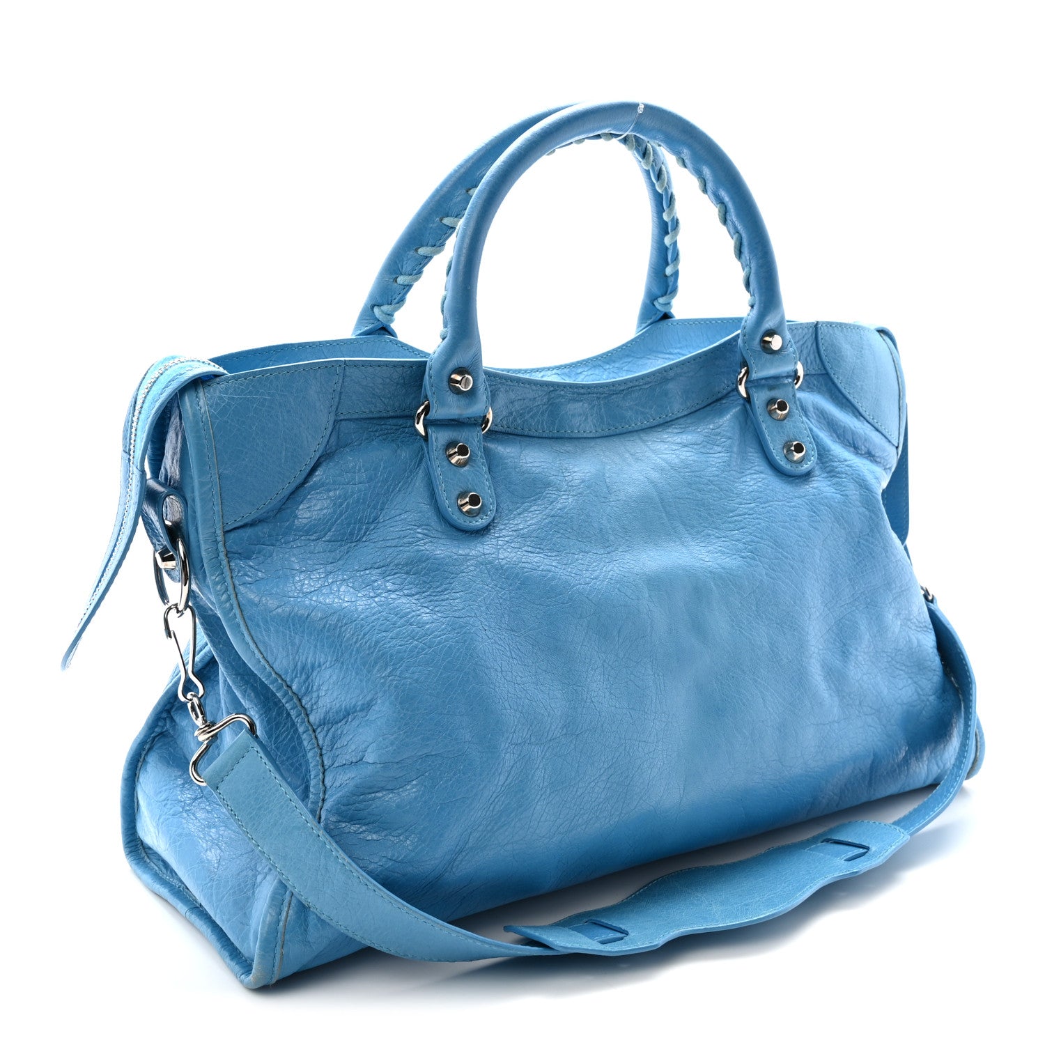 Agneau Classic Silver Hardware City Bleu Azur Clair