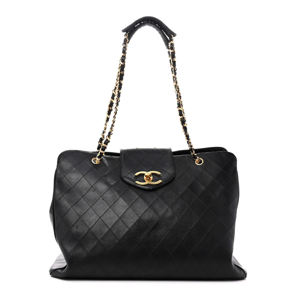 Calfskin Stitched XL Weekender Black
