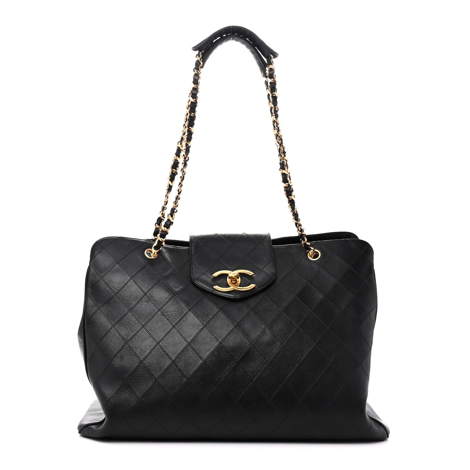 Calfskin Stitched XL Weekender Black