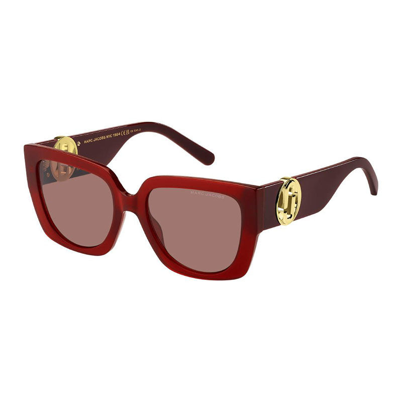 Marc Jacobs Sunglasses Square Full Rim, Red Frame and Burgundy Lens MARC687/S0C9A4S