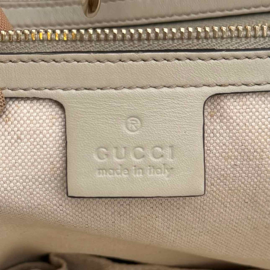 GUCCI Canvas Heart Bit Tote Beige