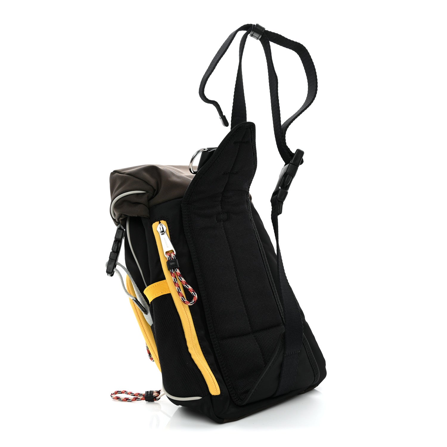 Nylon Leo Sling Bag Black Yellow Grey