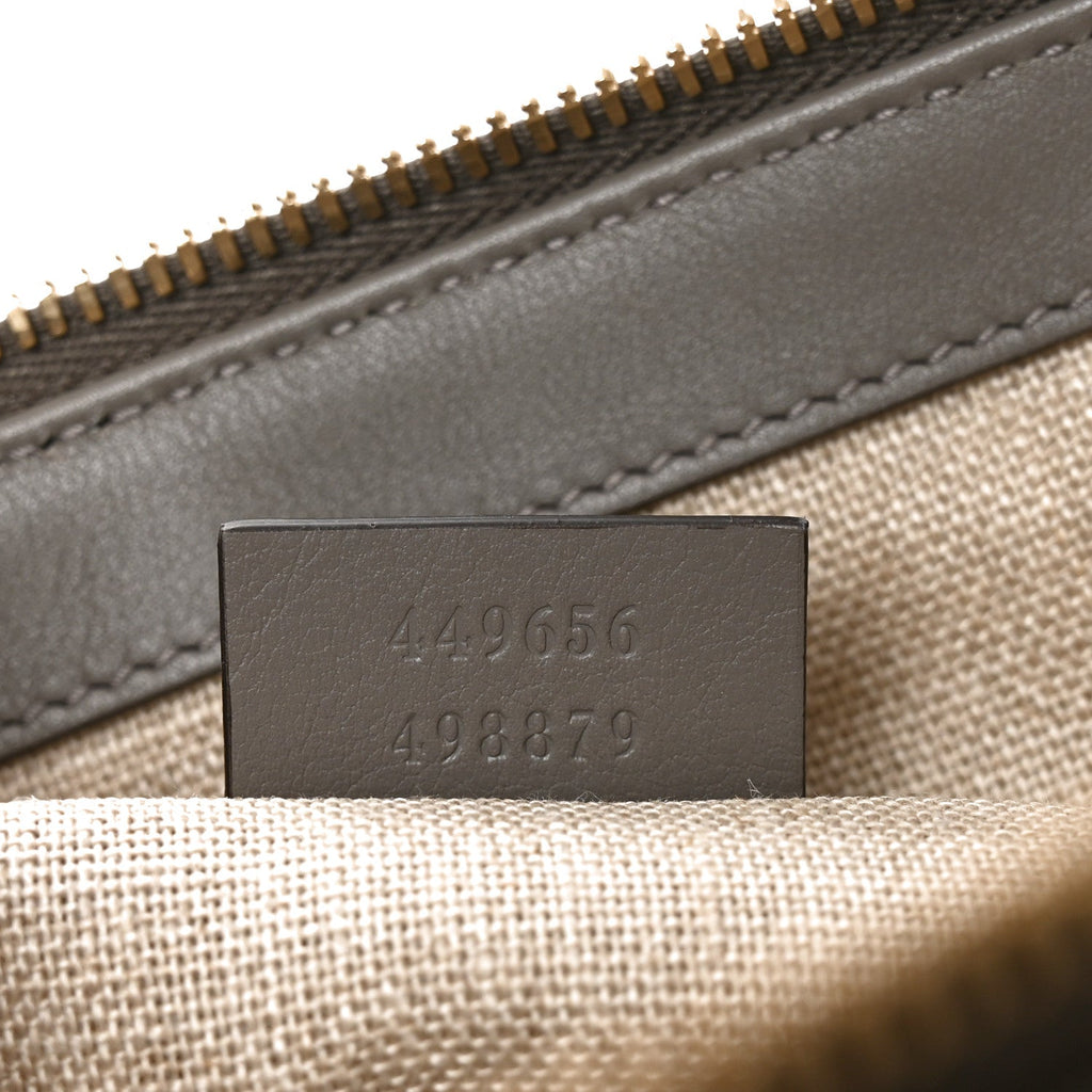 Soft Microguccissima Small Zippered Satchel Loess