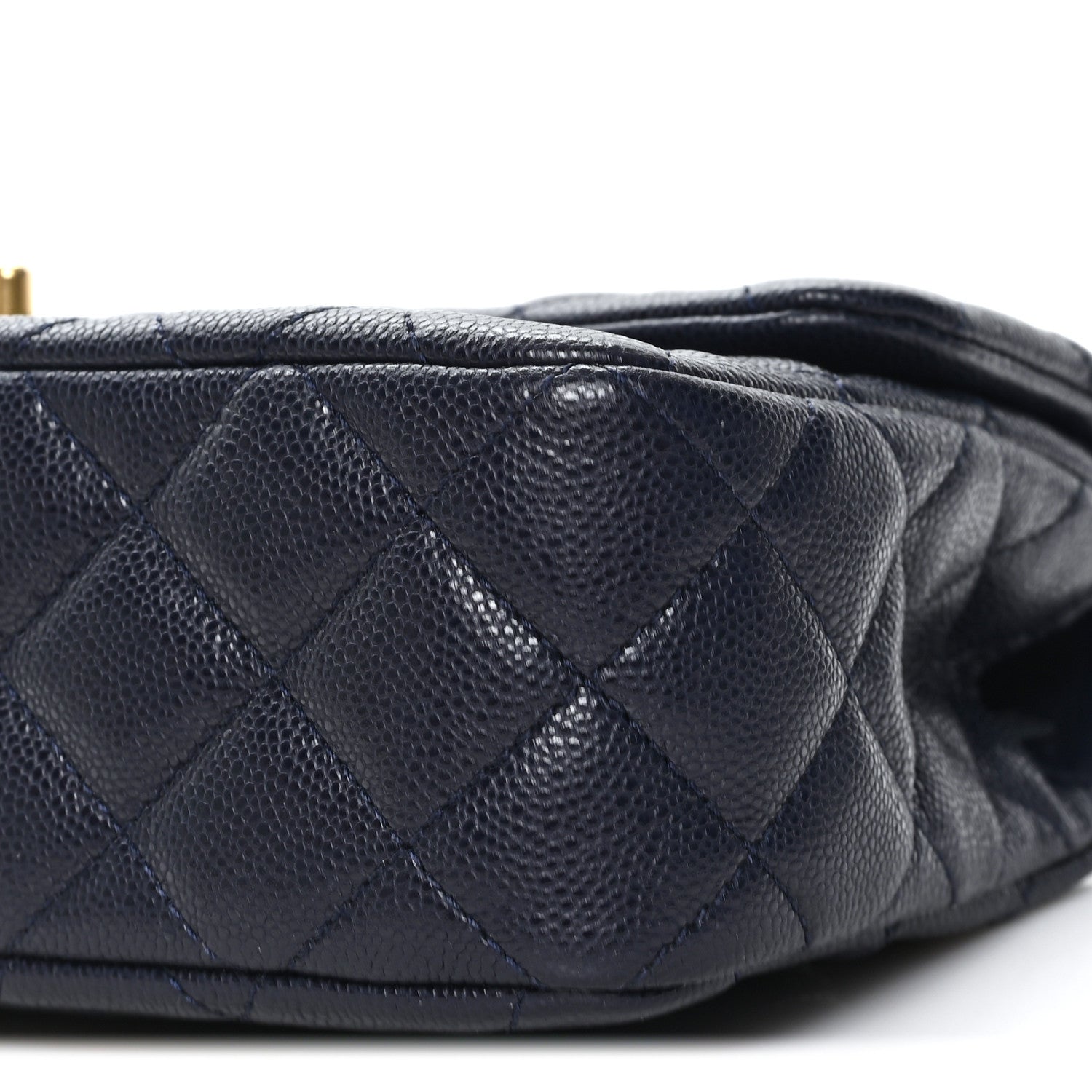 Caviar Quilted Small Handy CC Flap Navy