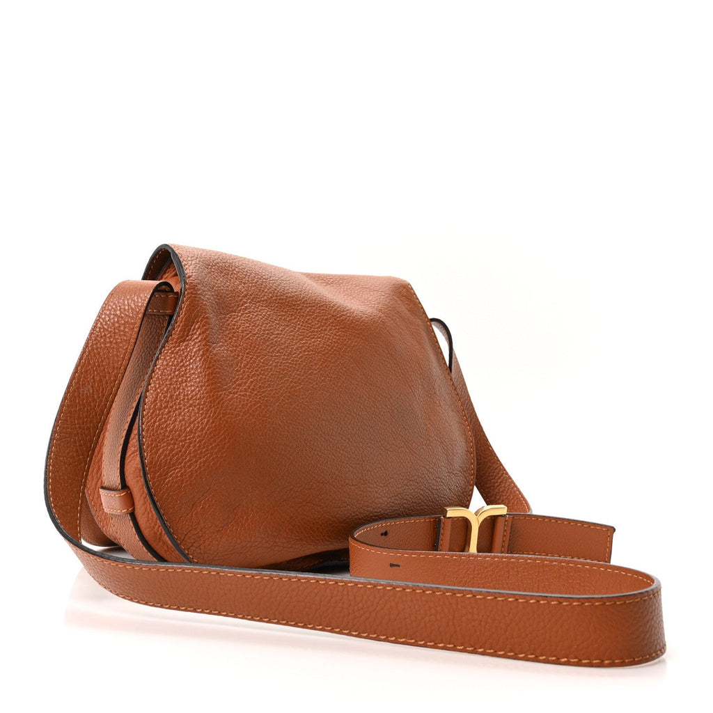 Calfskin Medium Marcie Round Crossbody Bag Tan