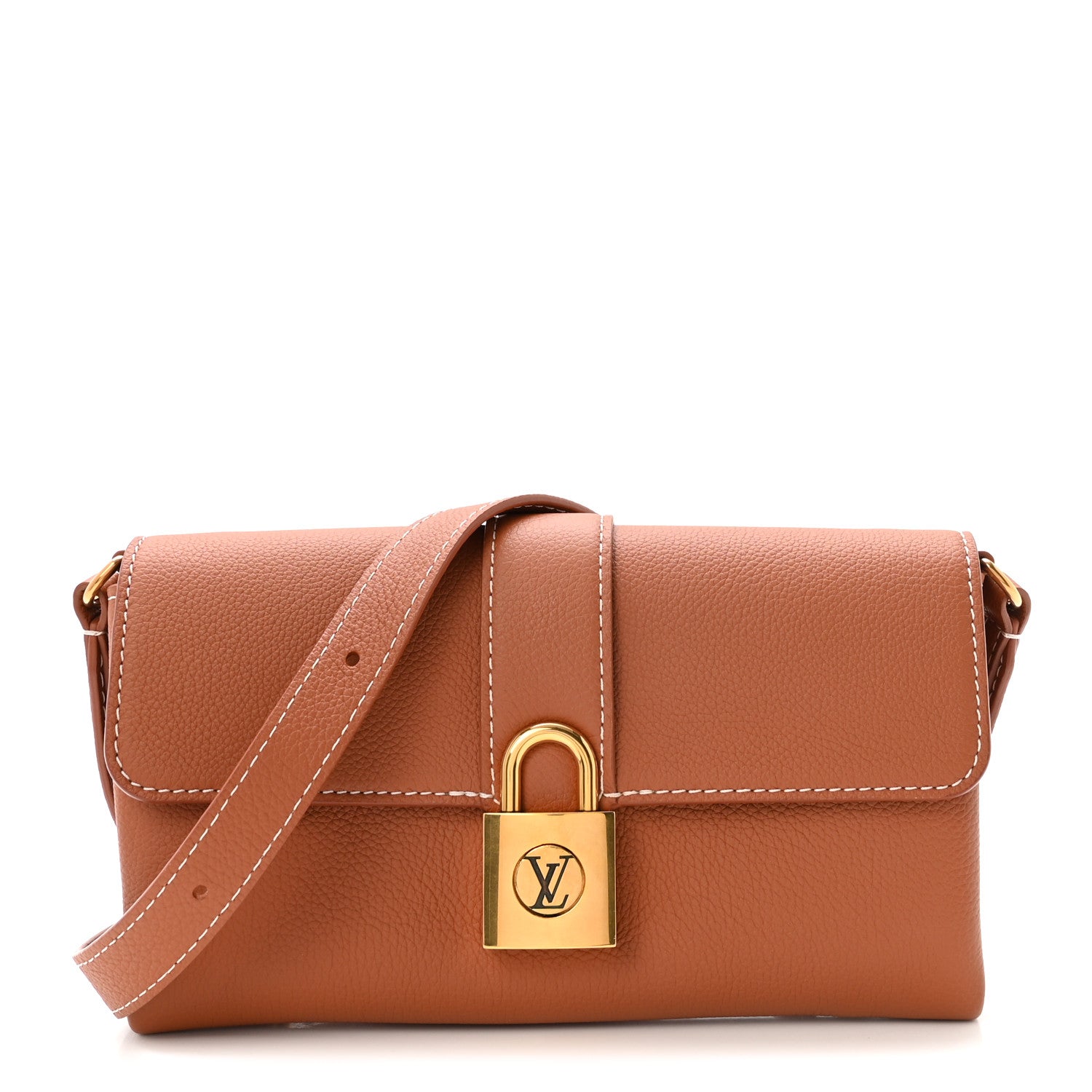 Grained Calfskin Low Key Wallet On Chain Cognac