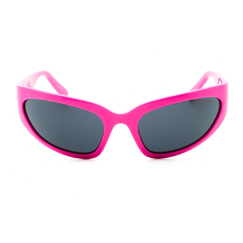 Marc Jacobs Sunglasses Rectangle Full Rim, Fuchsia/Black Frame and Grey Lens MARC738/S0EWWIR