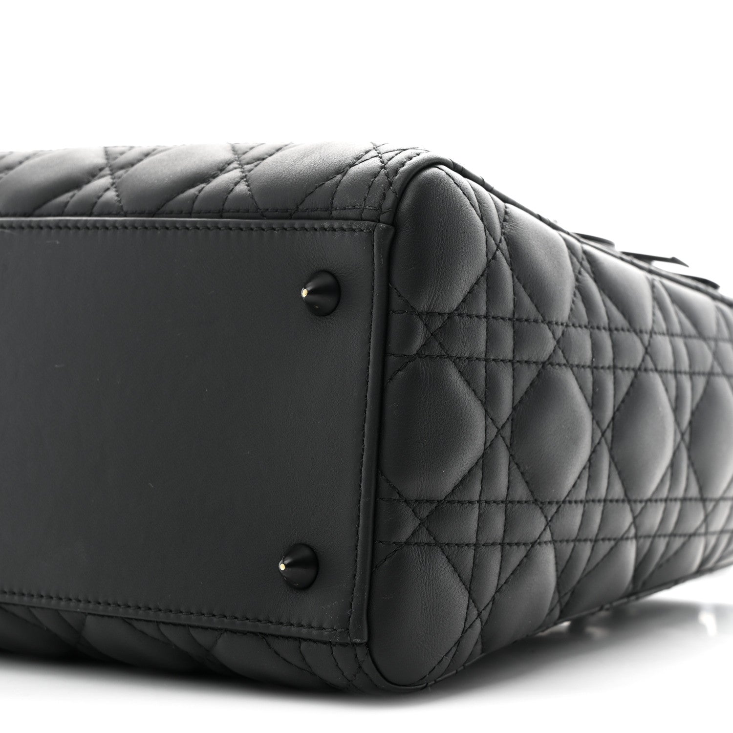 Ultra Matte Calfskin Cannage Medium Lady Dior Black