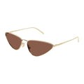 Saint Laurent Sunglasses Cat Eye Full Rim, Gold Frame and Brown Lens SL487003