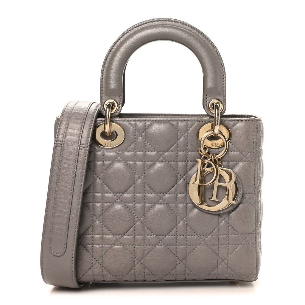 Lambskin Cannage Small My ABCDior Lady Dior Grey