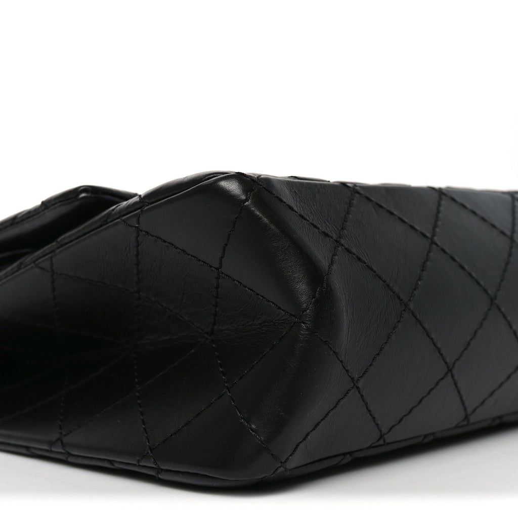 Aged Calfskin Quilted 2.55 Reissue 226 Flap Black