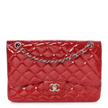 Patent Quilted Jumbo Double Flap Red