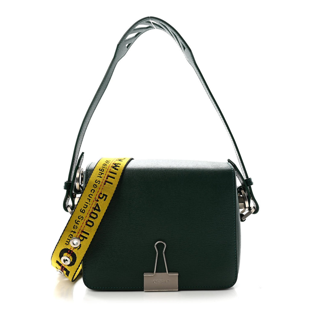 Saffiano Mini Binder Clip Bag Green