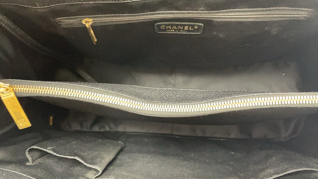 Chanel Grand Shopping Tote Black GST Caviar 2014