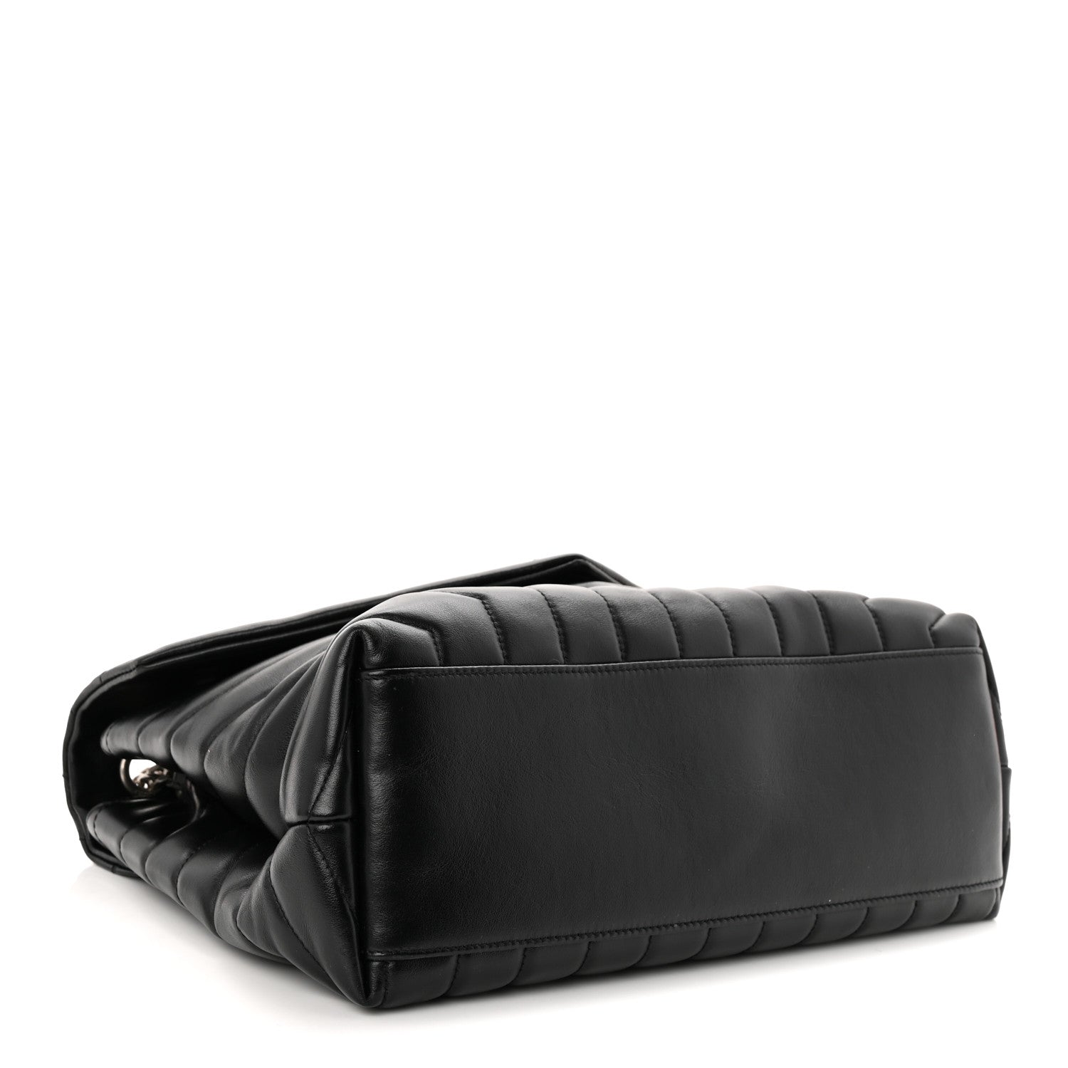 Calfskin Y Quilted Monogram Medium Loulou Chain Satchel Black