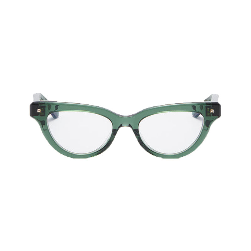 Valentino Eyeglasses Cat Eye Full Rim, Shiny Black Frame and Clear Demo Lens Lens VLX-124A