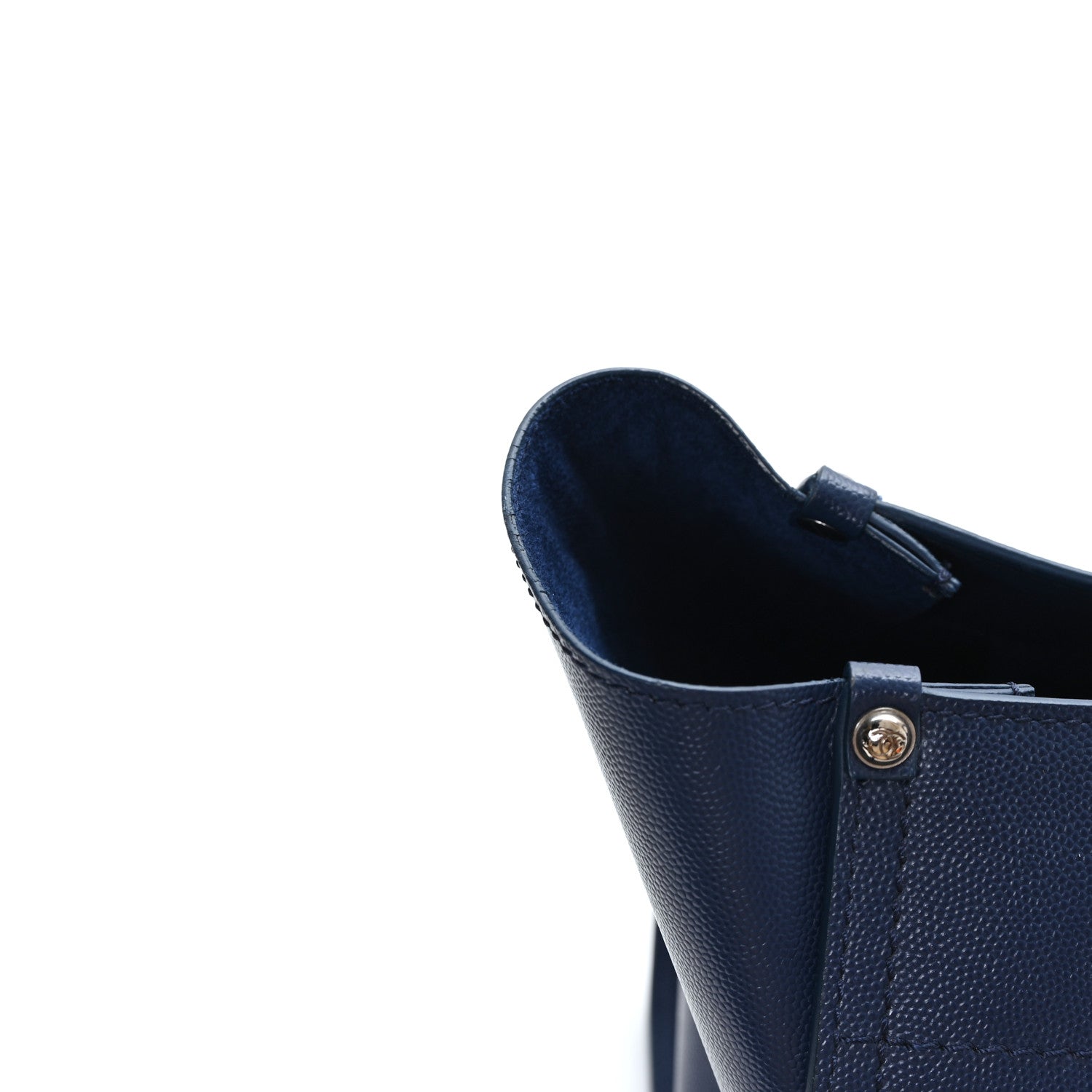 Caviar Large Studded Deauville Tote Navy