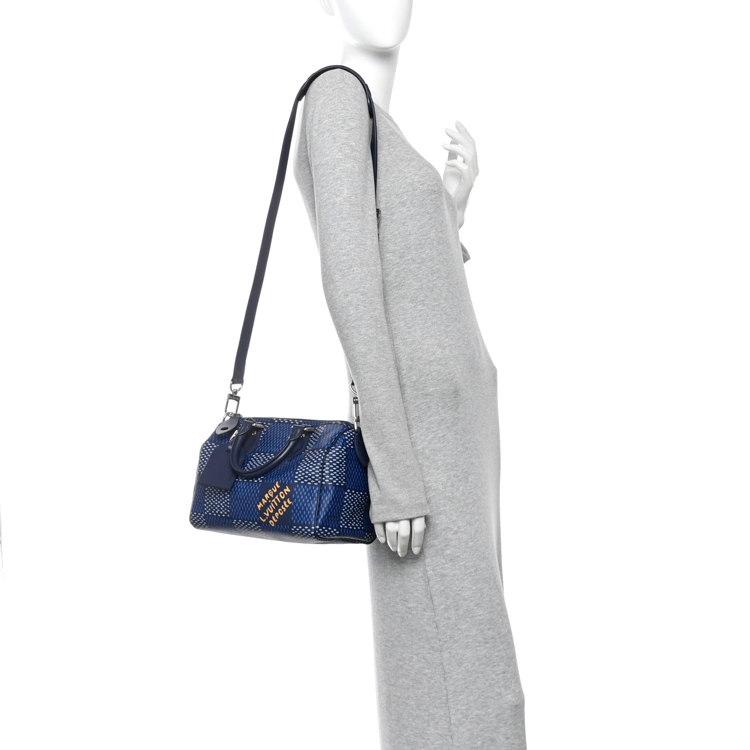 Damier Heritage Speedy Bandouliere 25 Blue