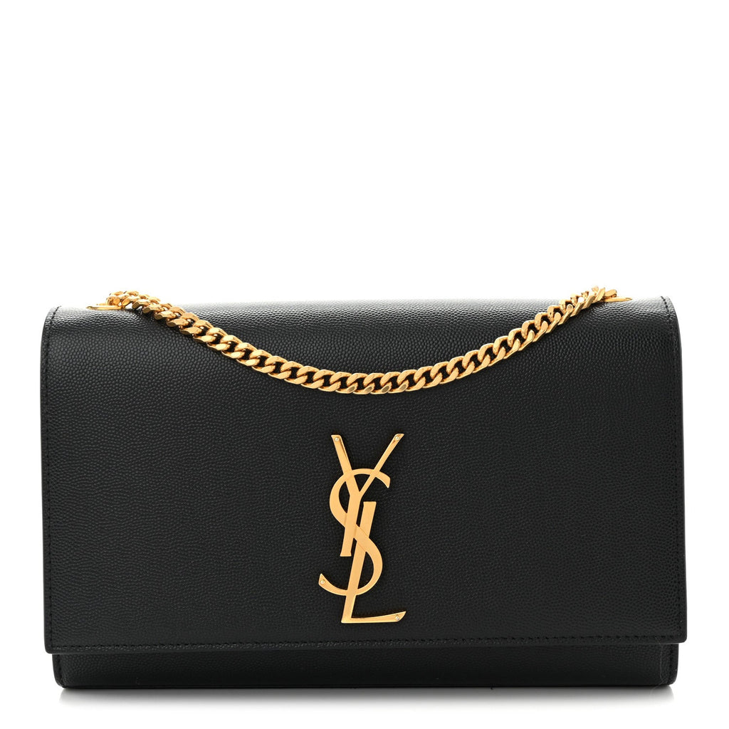 Grain De Poudre Medium Classic Monogram Kate Satchel Black