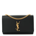 Grain De Poudre Medium Classic Monogram Kate Satchel Black
