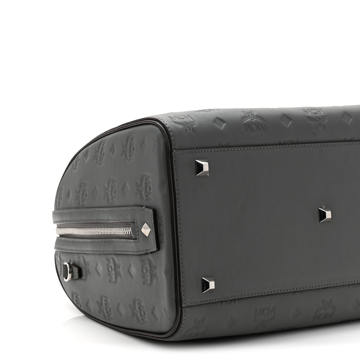 Calfskin Ottomar Monogram Essential Boston Bag Grey