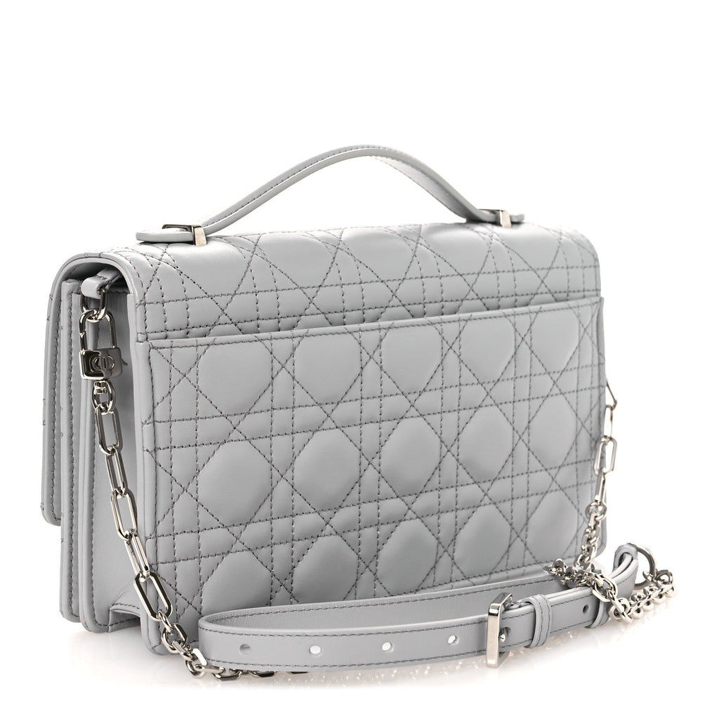 Lambskin Cannage My Dior Top Handle Bag Cloud Blue