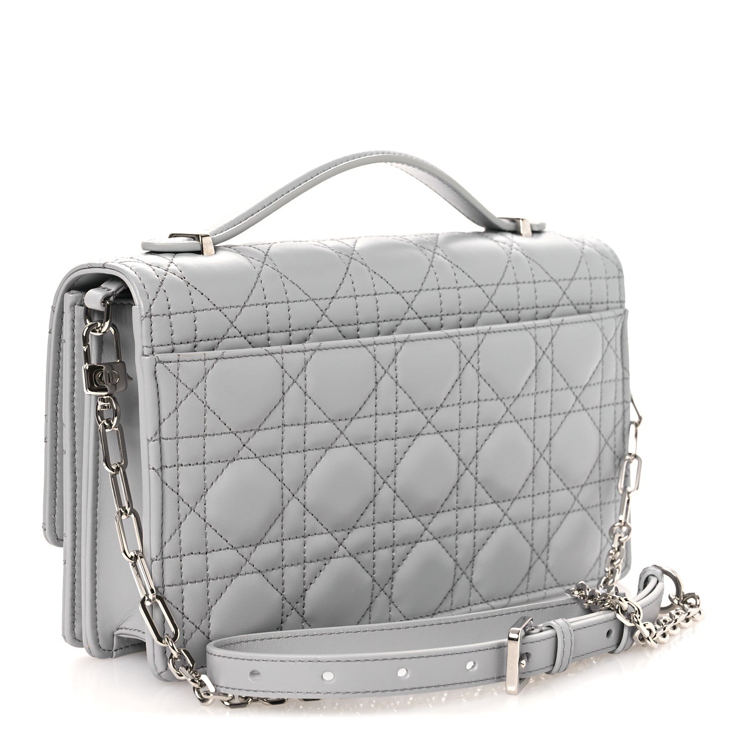 Lambskin Cannage My Dior Top Handle Bag Cloud Blue