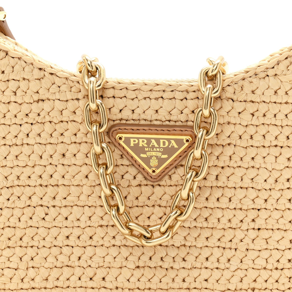 Yarn Raffia Effect Crochet Re-Edition 2005 Shoulder Bag Naturale