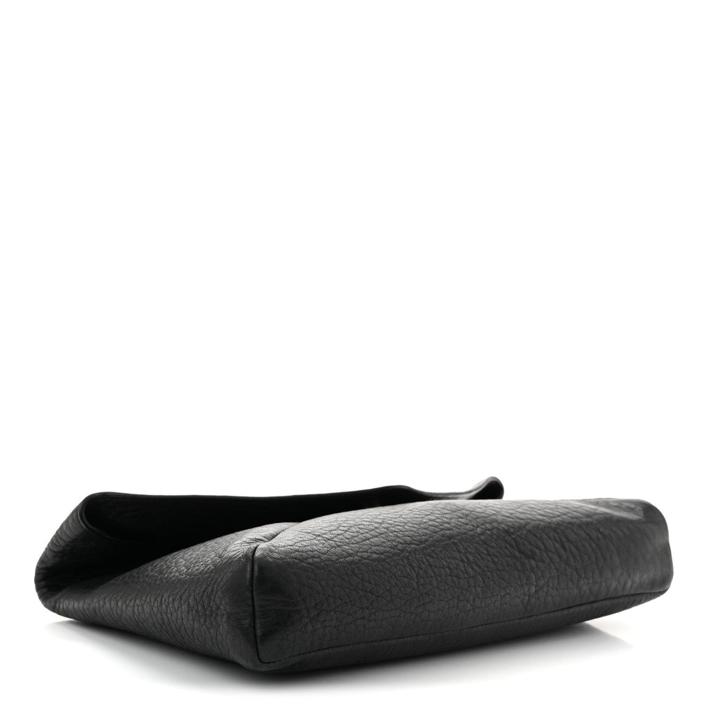 Grained Lambskin Cassandre Envelope Pouch Black
