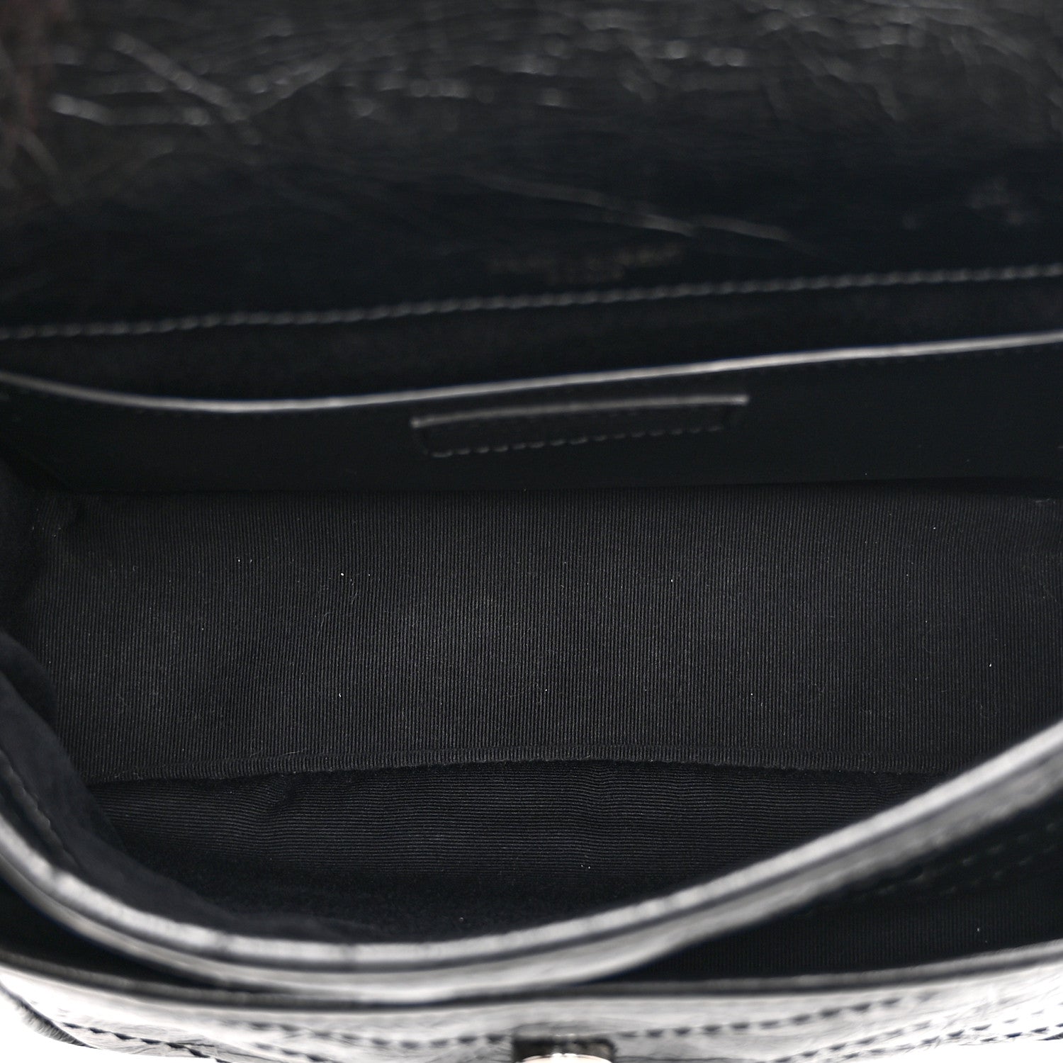 Crinkled Calfskin Matelasse Monogram Baby Niki Chain Satchel Black