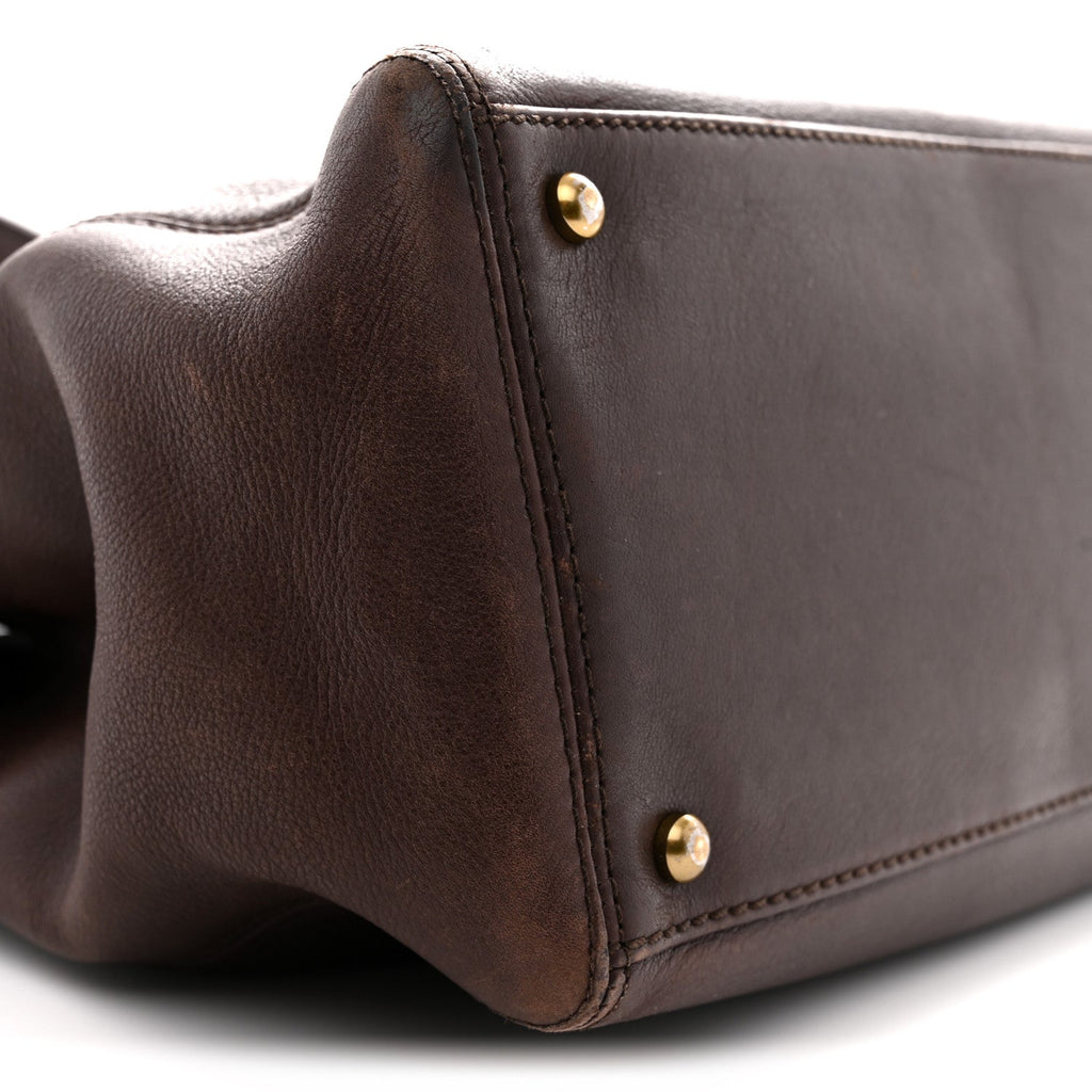 Calfskin Shopper Tote Brown