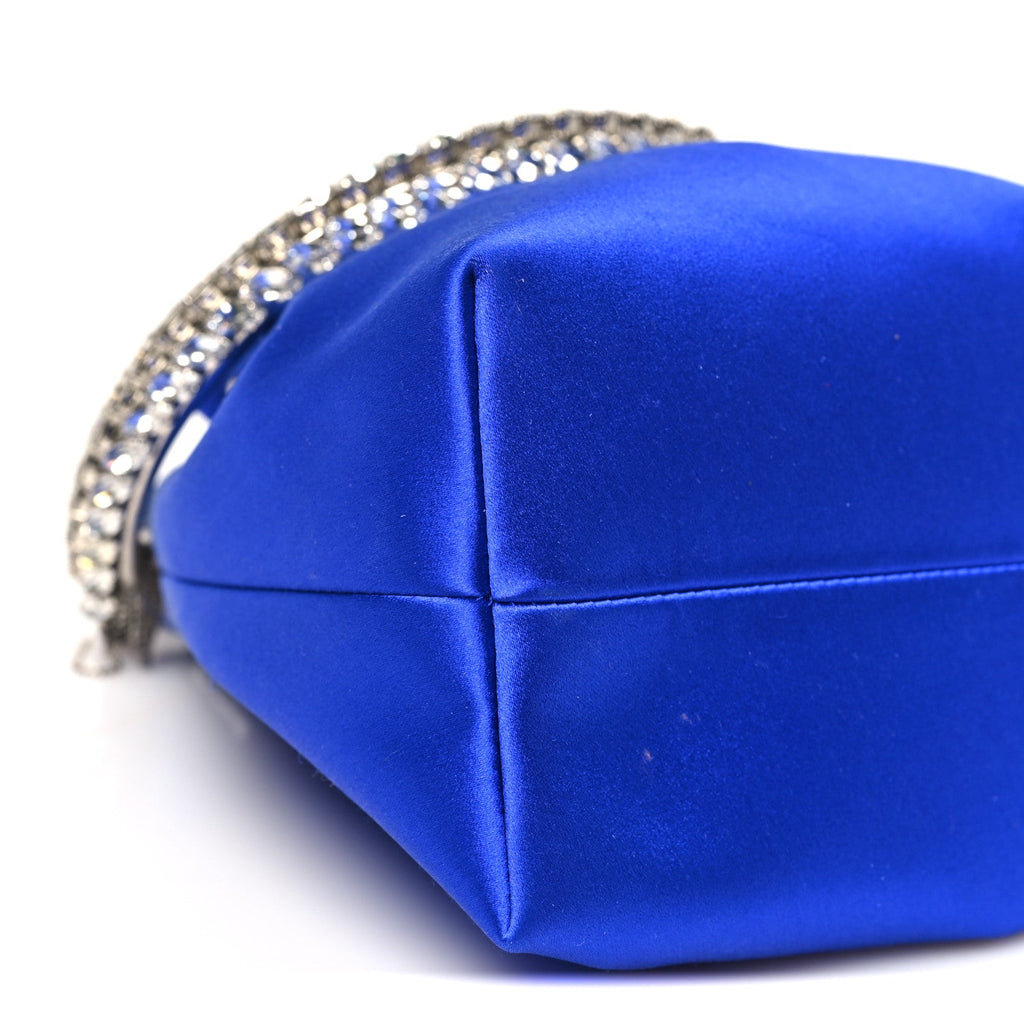 Satin Crystal Embellished Bon Bon Bag Blue