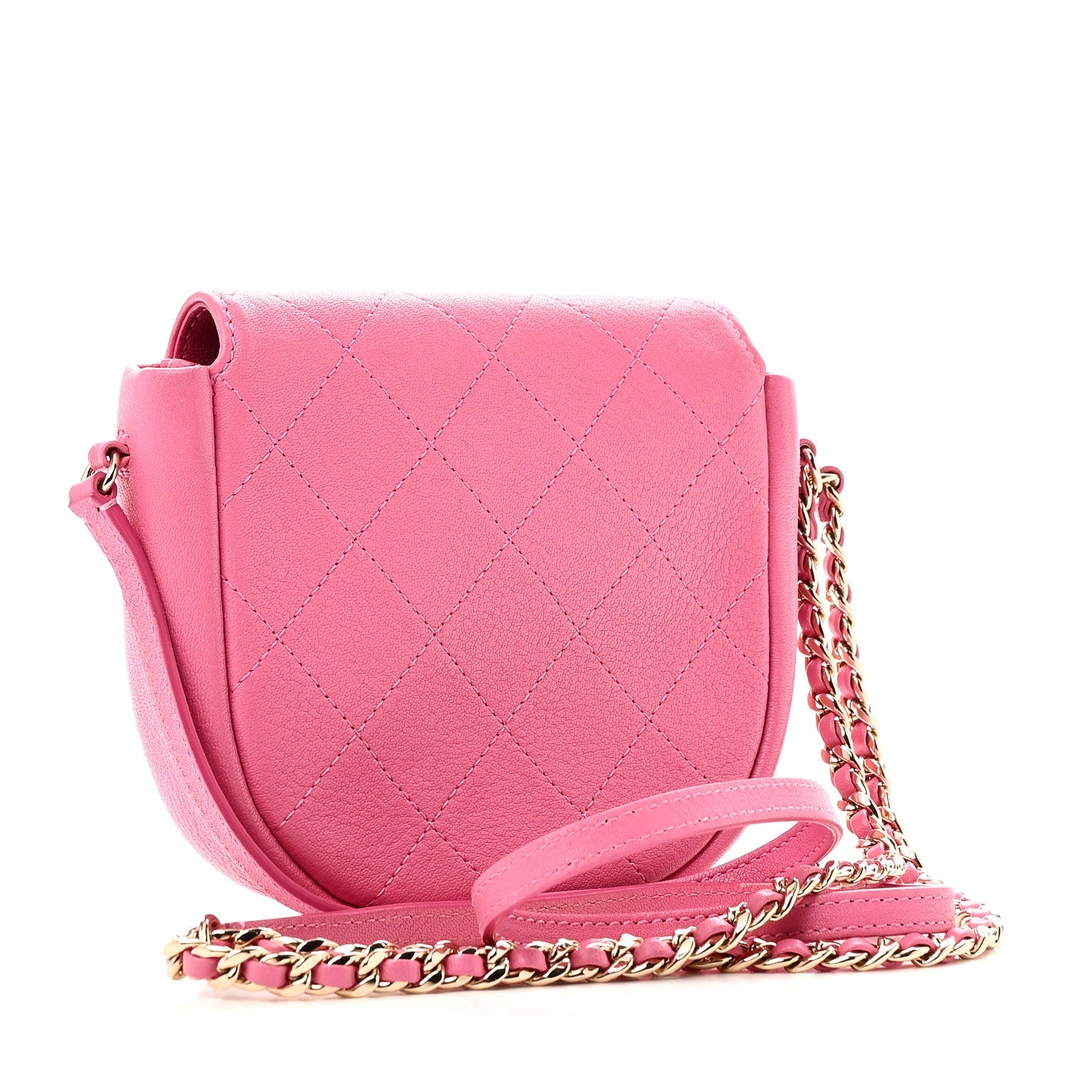Goatskin Stitched Casual Trip Messenger Flap Pink