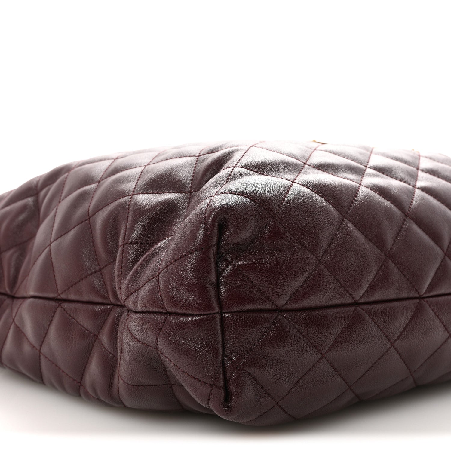Lambskin Quilted Maxi Icare Shopping Tote  Rouge Cabernet